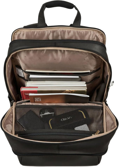 Luxorro Professional Leather Backpack – Handcrafted Full-Grain Leather Laptop Bag for Work & Travel (17″, Black)