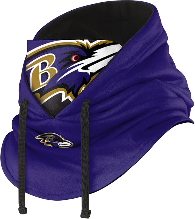 NFL Team Logo Team Color Drawstring Winter Cap Hooded Gaiter Balaclava Face Cover