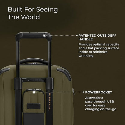 Briggs & Riley International 21" Carry On Expandable Spinner - Luggage for Travel, Suitcases with Wheels, Softside Rolling Bag for Men & Women - ZDX Collection, Hunter