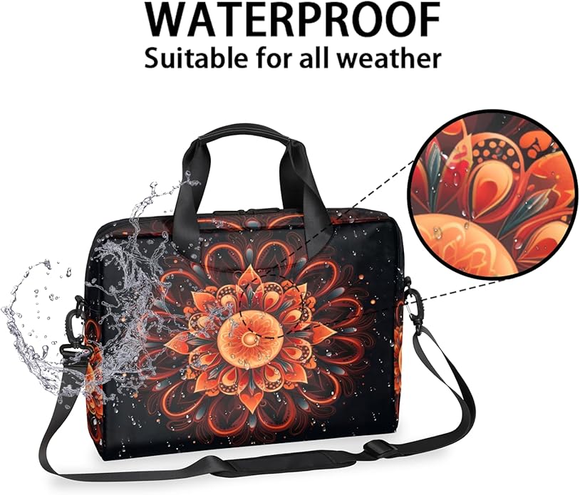 Laptop Bag Bohemian Mandala Laptop Satchel Briefcase Adjustable shoulder Carrying for MacBook Pro 16 inch