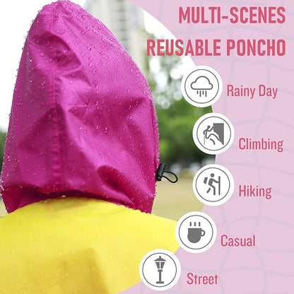 SaphiRose Unisex Rain Poncho Waterproof Raincoat Hooded for Adults Women with Pockets