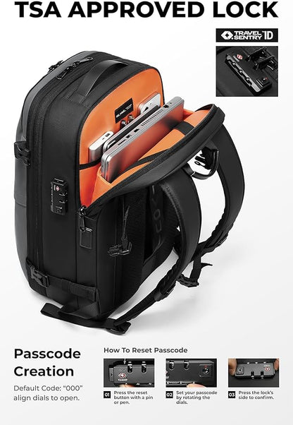 AirVault Vacuum Seal Travel Backpack 60L with Expandable Vortex Air Compression Vacuum System Water Resistant TSA Lock (Vacuum Pump Included, Gray, 60L)