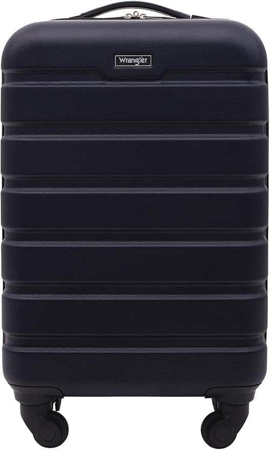 Wrangler 21.5" Spinner Carry-On Luggage, Navy Blue