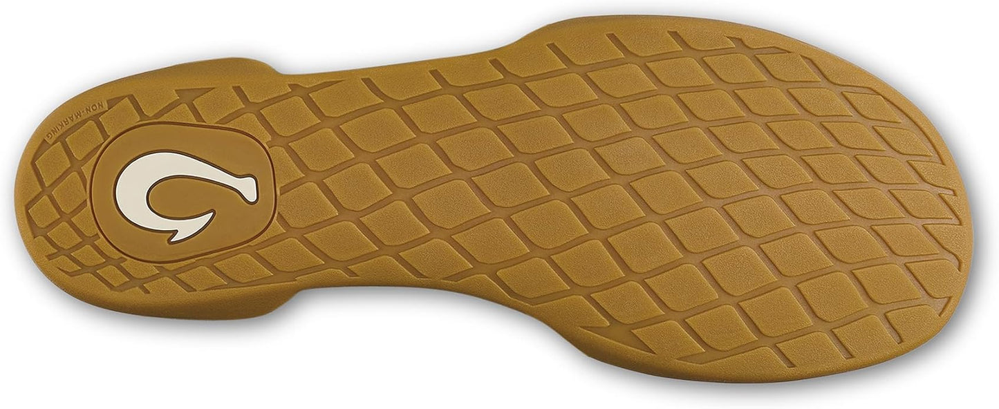 OLUKAI Moloa Hulu Men's Wool-Blend Slippers, Soft & Heathered Knit Slip On Shoes, Suede Leather Foxing, Drop-In Heel Design