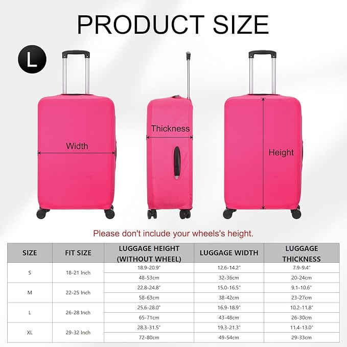 uxcell Travel Luggage Cover, Washable Suitcase Covers for Luggage Anti-scratch Suitcase Protector Elastic Baggage Protective, Fits 26-28 Inch Suit Case, Pink