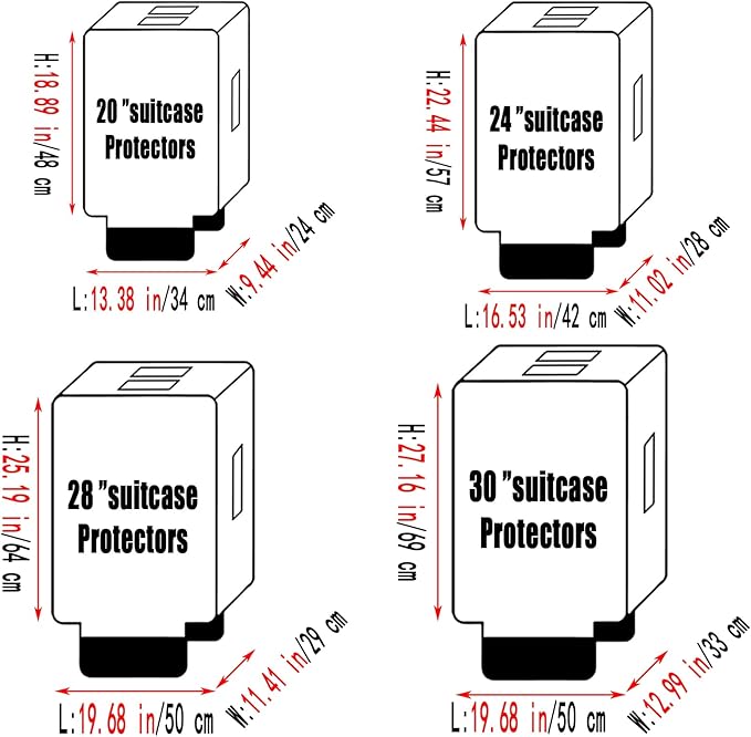 Clear PVC Luggage Cover 3 Piece Set, 0.2mm Thick Lightweight Waterproof, Dustproof, Anti-Scratch Suitcase Cover Set, Luggage Covers for Suitcase TSA Approved, Fits 19"-29" Wheeled Luggage