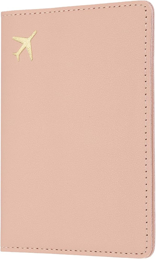 uxcell Passport Cover Holder, Waterproof PU Leather Passport Cover Card Protector Sleeve for Women & Men Document Organizer Travel Accessories for Anniversary Wedding Gift, Pink