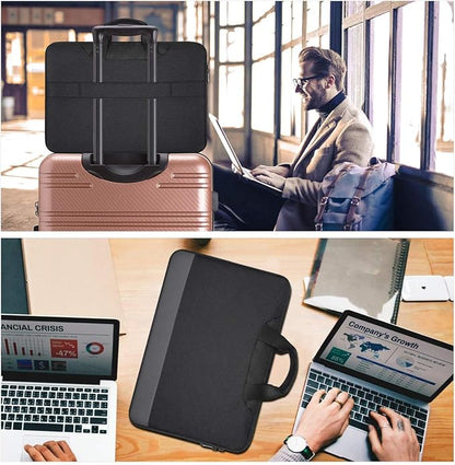 11.6-12.9 Inch Waterproof Laptop Bag Sleeve for Women Men Business Briefcase with Organizer for Acer Chromebook Spin 311, Lenovo Chromebook C330, Samsung Chromebook 4, HP ASUS Dell Surface Case, Black