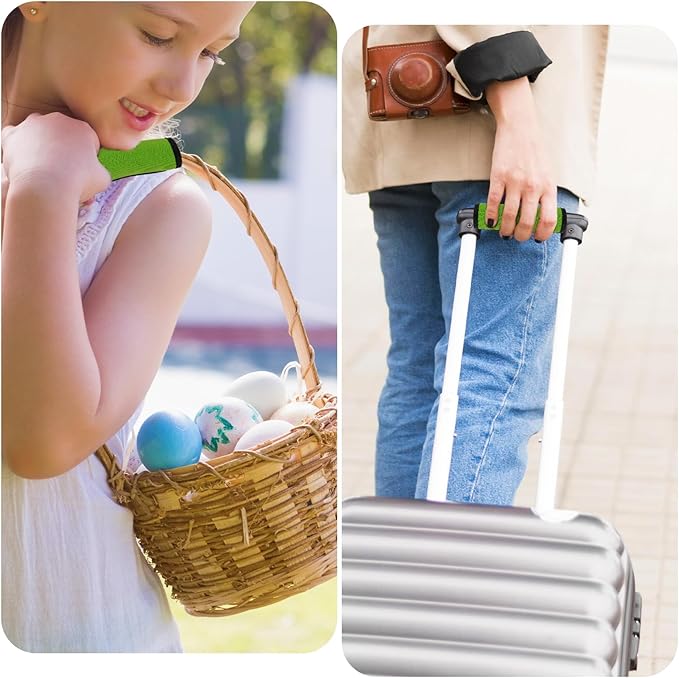 2 Pack Luggage Handle Wraps for Suitcase, Bright Color Comfort Soft Handle Covers Suitcase Luggage Handle Wrap Luggage Tag Wraps Travel Accessories (Fluorescent Green)