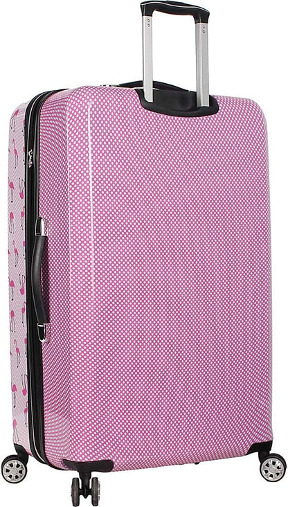 Betsey Johnson Luggage Hardside 3 Piece Set Suitcase With Spinner Wheels (20" 26" 30") (One Size, Flamingo Strut)
