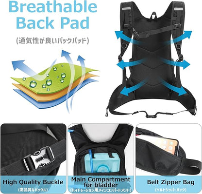 Azarxis Hiking Hydration Vest Pack Running Backpack Lightweight Daypack for Marathon Cycling Biking Trail Race Rave