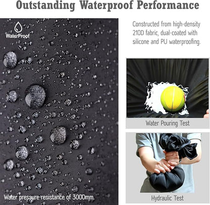 Waterproof Backpack Rain Cover (15-90L), Heavy-Duty Nylon Pack Cover with Upgraded Double Adjustable Closure System and a Carry Pouch for Hiking, Cycling. Durable and Lightweight.