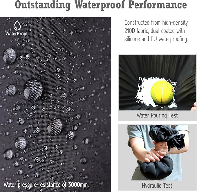 Waterproof Backpack Rain Cover (15-90L), Heavy-Duty Nylon Pack Cover with Upgraded Double Adjustable Closure System and a Carry Pouch for Hiking, Cycling. Durable and Lightweight.