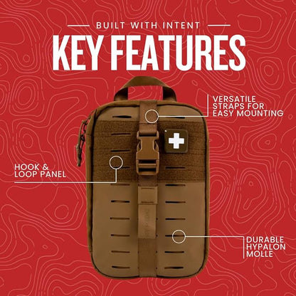 MY MEDIC MyFAK PRO First Aid Kit Bag - Emergency Survival Essentials, Medical Accessories, Rescue Necessities & Supplies for Home, Car, Boat or Travel - Coyote