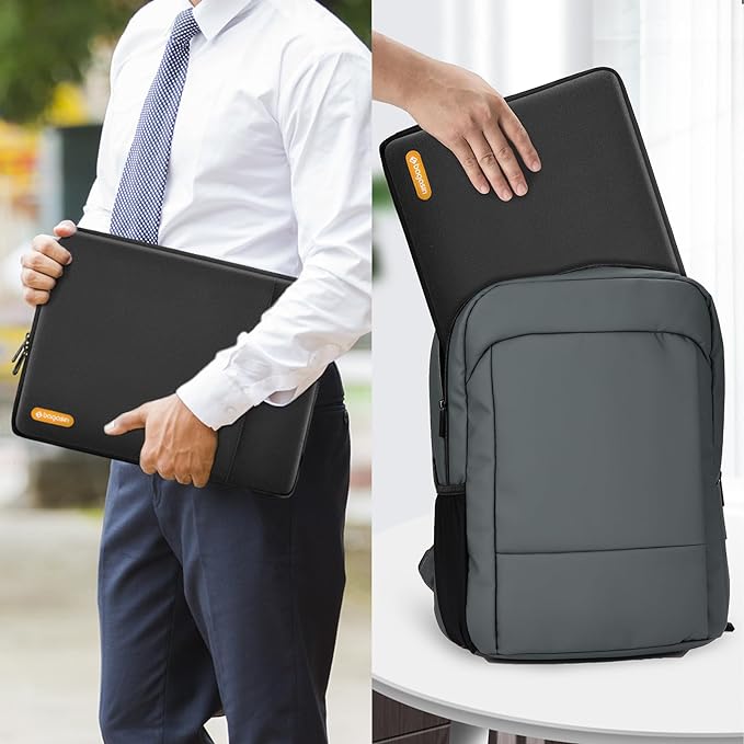 Laptop Sleeve Bag, 15/15.6/16 Inch Laptop Sleeve for MacBook, HP, Dell, Lenovo, Asus with Corner and Edge Protection, Black