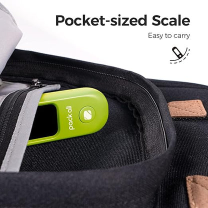 pack all 110 Lbs Luggage Scale, Digital Handheld Baggage Scale, Travel Suitcase Weight Scale with LCD Display, Battery Included, Apple Green