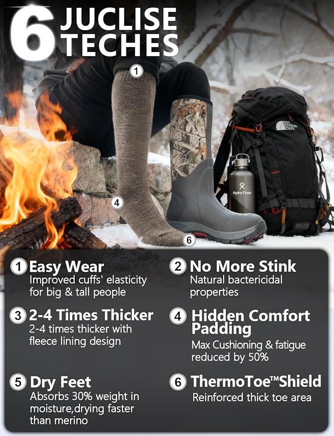 Alpaca Wool Heavyweight 15-25 mmHg Knee High Compression Support Socks Thick Winter Thermal Warm Soft Travel Flying