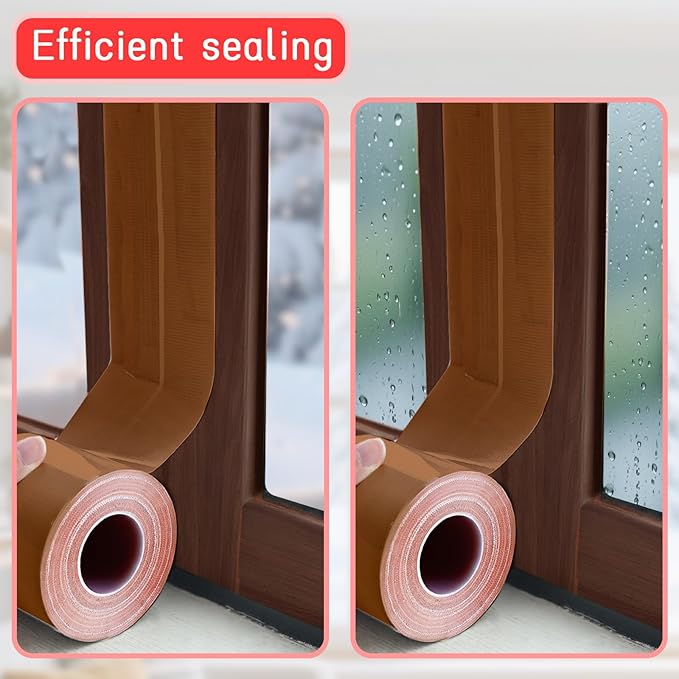 Birllaid Window Weather Sealing Tape, Window AC Insulation Air Conditioner Seal Tape, Waterproof Blocker for Cold Heat Air, Windproof, No Residue Strong adheisve 3 Inch x 65 FT