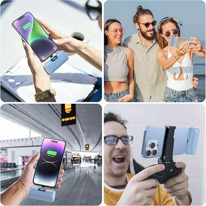 Mini Portable Charger for iPhone,Upgraded 5000mAh PD Fast Charging Battery Pack,LCD Display Cute Power Bank Portable Phone Charger for iPhone 14/14 Pro Max/13/13 Pro/12 Pro/11/XS/XR/X/8/7/6-Light Blue