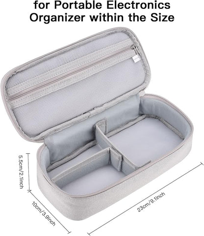 Cord Organizer Travel Case, Portable Tech Organizer Pouch Bag for Cable & Charger, Tech Electronics, Travel Essentials (Light Grey)