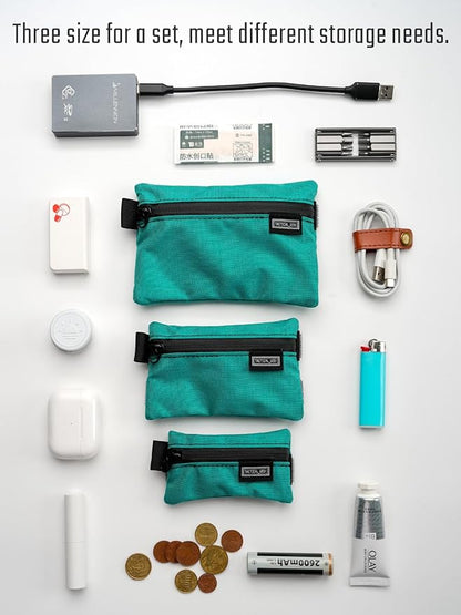 TACTICAL_GEEK Storage A5 EDC Storage Pouch Set, Molle EDC Gadget Pouch, Multi-Functional Utility Small Tool Pocket for Daily Carry (Turquoise)