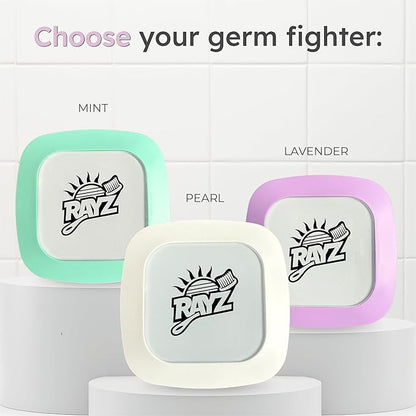 Rayz UV-C Toothbrush Sanitizer | Portable & Rechargeable | 99.9% Sanitization in 3 Minutes | Wall Mountable, Travel-Friendly & TSA-Approved (Pearl)