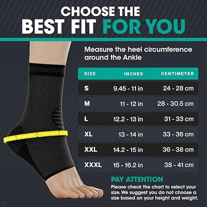 Modvel Foot & Ankle Brace Socks for Sprained Ankle Compression Sleeve - Plantar Fasciitis Relief Brace, Foot Support for pain Women & Men - Tendonitis & Arthritis Feet Sleeve, Stabilizing Ankles Wrap