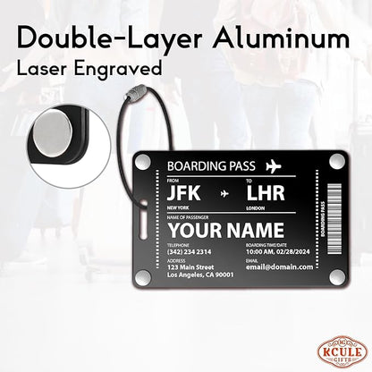 Luggage Tags for Suitcases: Boarding Pass Style Personalized Luggage Tags and Bags with Customizable Flight Details
