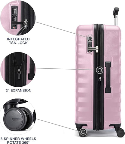 Travelpro Maxlite Air V2 Hardside Expandable Checked Luggage, 8 Spinner Wheels, Lightweight Hard Shell Suitcase, TSA lock, Pink, Checked Medium 25-Inch