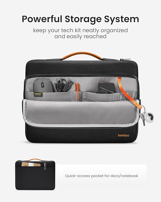 tomtoc 360 Protective Laptop Carrying Case for 15.6 Inch Lenovo, HP, ASUS, Dell, Acer Laptop Notebook Ultrabook, Water-Resistant Shockproof Carrying Case Bag with Accessory Pocket