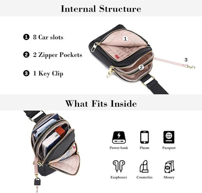 INICAT RFID Blocking Sling Bag,Anti Theft Crossbody Bags for Women,Travel Gifts Cross Body Purses Vegan Leather