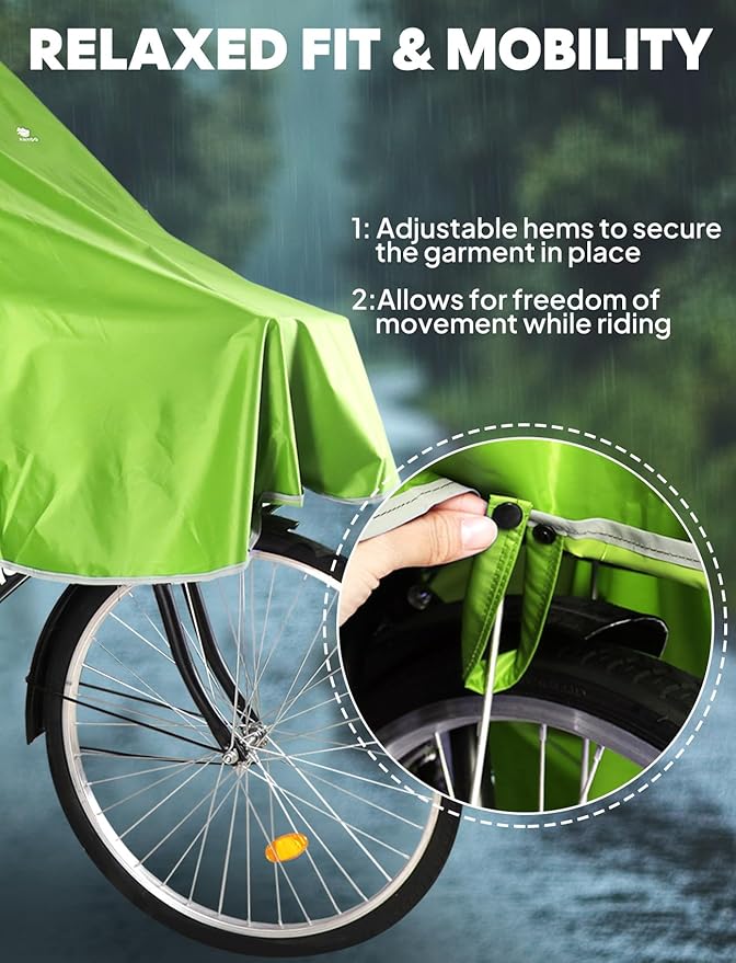ANYOO Waterproof Rain Poncho Bike Bicycle Rain Capes Lightweight Compact Reusable for Adults