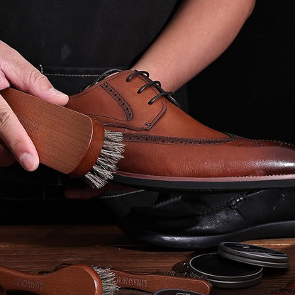12Pcs Shoe Polish Kit, Horsehair Brush Shoe Shine Kit For men, Shoes Boots Care Brushes Polish Kit