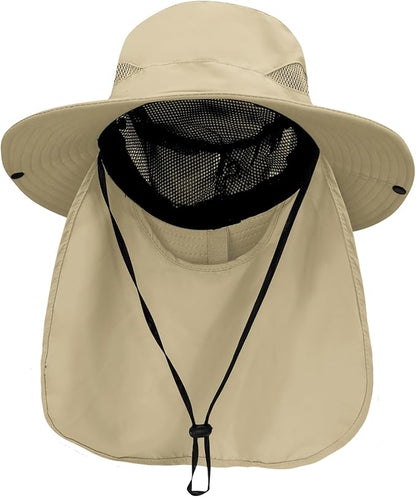 PFFY Sun Bucket Hats for Men Women 3” Wide Brim UPF 50+ Fishing & Beach Hat