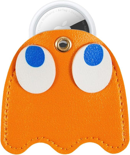 Sonix Keychain Case Compatible with Apple AirTag | Protective AirTag Cover Keychain Charm | Pac-Man Classic - Clyde (Orange)