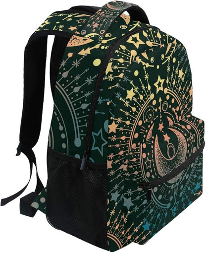 ALAZA Moon & Star Alchemy Magical Large Backpack Personalized Laptop iPad Tablet Travel School Bag with Multiple Pockets