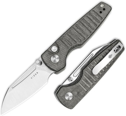Kizer Parakeet EDC Pocket Knife, 2.46" Nitro-V Blade Folding Knife with Micarta Handle, Thumb Stud Opener Small EDC Knives for Men Women Camping Hunting V2706M1