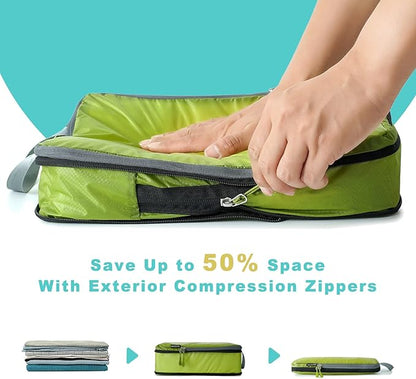BAGAIL 6 Set Ultralight Compression Packing Cubes Packing Organizer for Travel Accessories Luggage Suitcase Backpack
