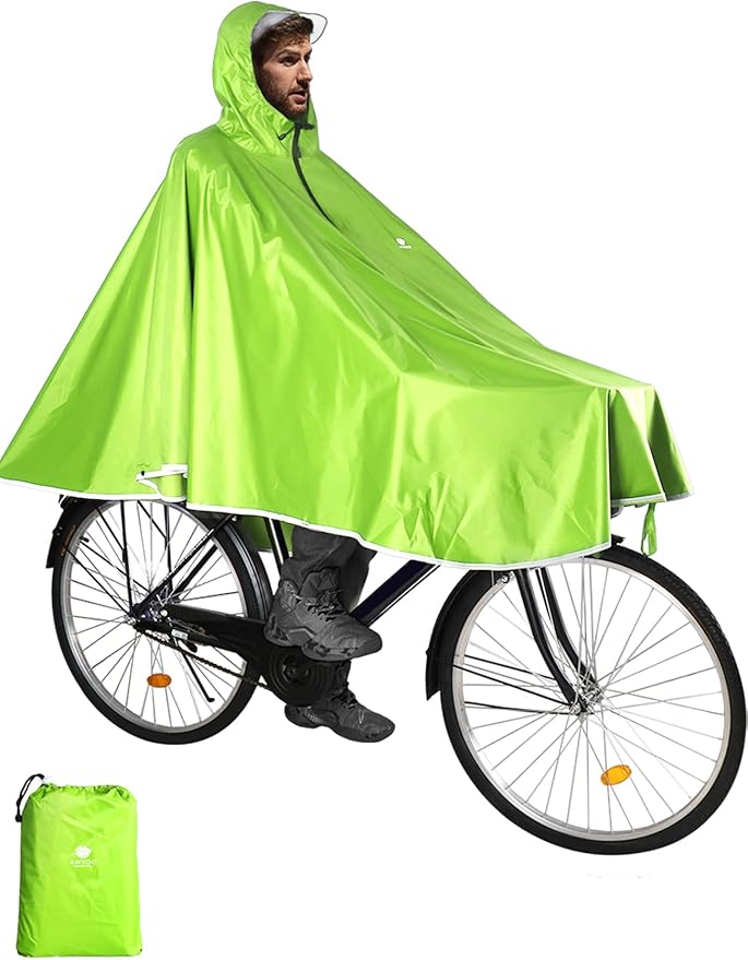 ANYOO Waterproof Rain Poncho Bike Bicycle Rain Capes Lightweight Compact Reusable for Adults