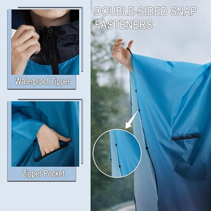 Fashion Hooded Rain Poncho Waterproof Raincoat Jacket with pocket for Women/Men/Adult