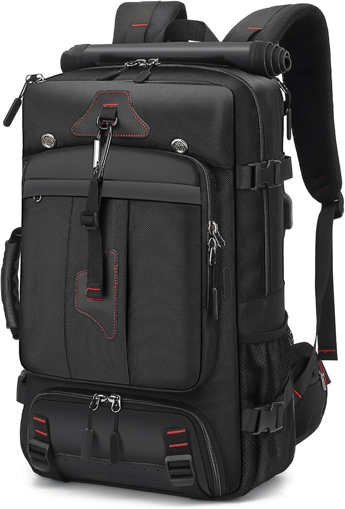 Travel Backpack for Men & Women, 60L Extra Large Backpack Durable Convertible Duffle Bag Fit for 18 Inch Laptop with Shoe Compartment, Wet Pocket