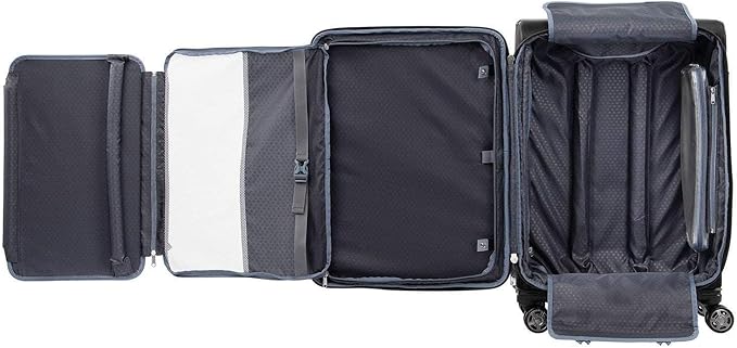 Travelpro Platinum Elite Softside Expandable Luggage, 8 Wheel Spinner Suitcase, TSA Lock, Men and Women (Shadow Black, 2-Piece Set (21/25))