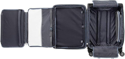 Travelpro Platinum Elite Softside Expandable Luggage, 8 Wheel Spinner Suitcase, TSA Lock, Men and Women (Shadow Black, 2-Piece Set (21/25))