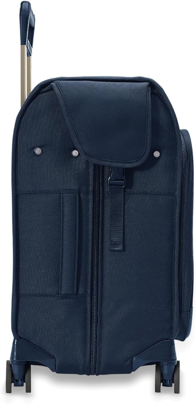 Briggs & Riley Deluxe Wardrobe Spinner - Checked Luggage for Travel, Suitcases with Wheels, Softside Rolling Bag for Men & Women, Built in Hook for Clothes - Baseline Collection, Navy