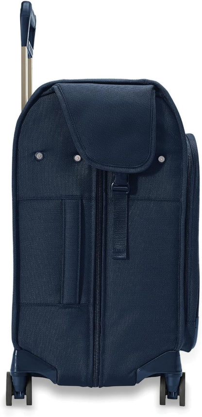 Briggs & Riley Deluxe Wardrobe Spinner - Checked Luggage for Travel, Suitcases with Wheels, Softside Rolling Bag for Men & Women, Built in Hook for Clothes - Baseline Collection, Navy