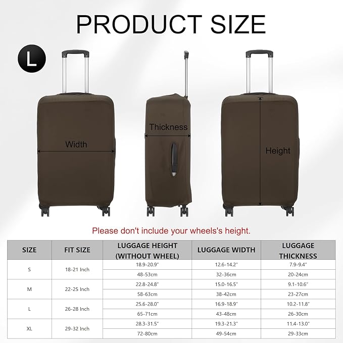 uxcell Travel Luggage Cover, Washable Suitcase Covers for Luggage Anti-scratch Suitcase Protector Elastic Baggage Protective, Fits 26-28 Inch Suit Case, Dark Brown
