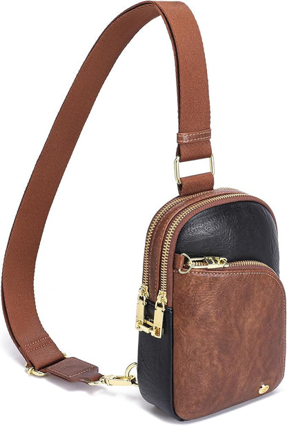 INICAT RFID Blocking Sling Bag,Anti Theft Crossbody Bags for Women,Travel Gifts Cross Body Purses Vegan Leather