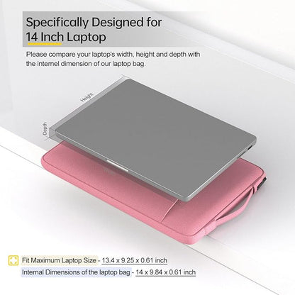 14 Inch Laptop Sleeve Case Bag for Asus Chromebook Vivobook14, Samsung Galaxy Chromebook Go, Lenovo ThinkPad 14/ Flex/Yoga, Dell Latitude, Acer HP Chromebook(Pink)