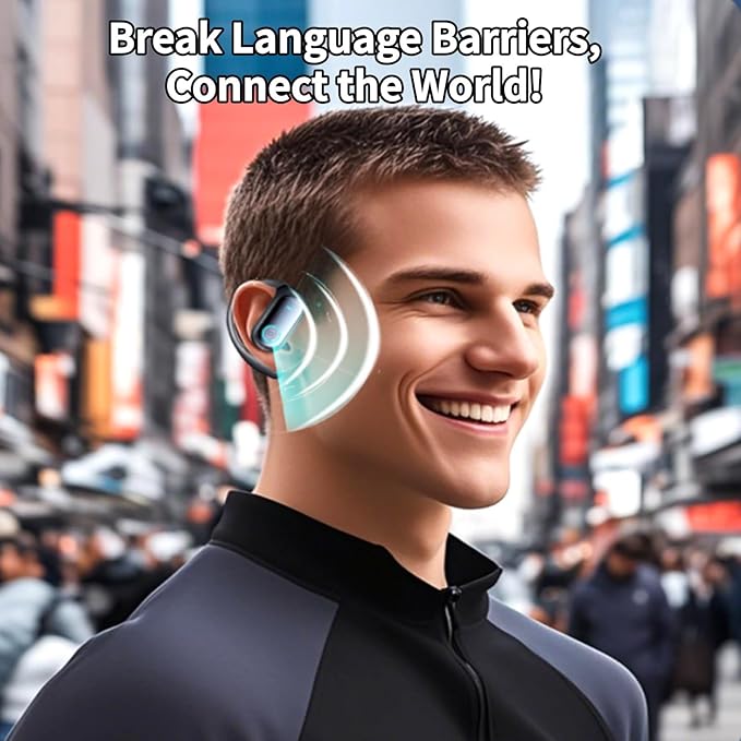 AI Translation Earbuds Real Time 144 Languages, 3-in-1 Bluetooth 5.4 Translating Device,Translator Headphones 45H Playtime Noise Canceling Mic for Travel Business Learning, iOS & Android Blue