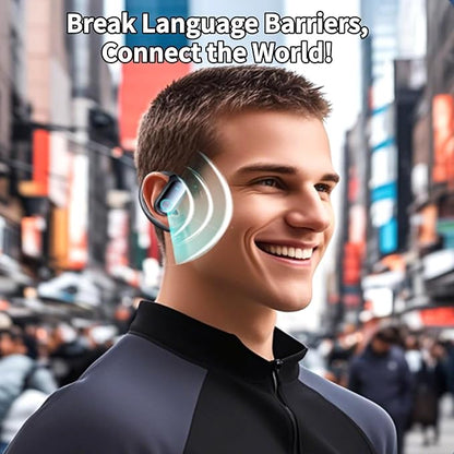 AI Translation Earbuds Real Time 144 Languages, 3-in-1 Bluetooth 5.4 Translating Device,Translator Headphones 45H Playtime Noise Canceling Mic for Travel Business Learning, iOS & Android Blue